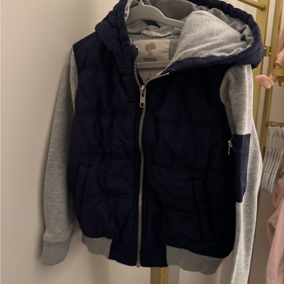 Tucker + Tate Kids' Summit Crest Mixed Media Jacket in Navy Size 5 - Picture 2 of 4